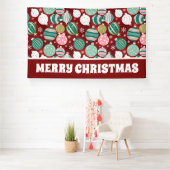Extra Grosses Jahrgang Weihnachtsschmuck Schneeflo Banner (Insitu)