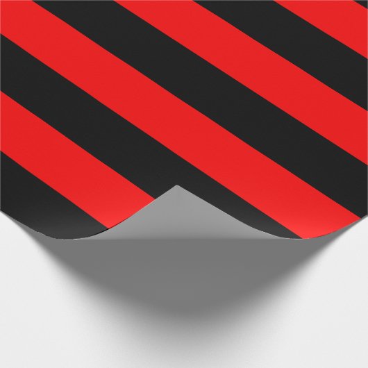 Extra großes rotes und schwarzes Streifenpapier Geschenkpapier (Ecke)