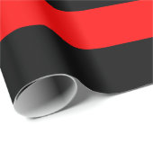 Extra großes rotes und schwarzes Streifenpapier Geschenkpapier (Rolleneckpunkt)