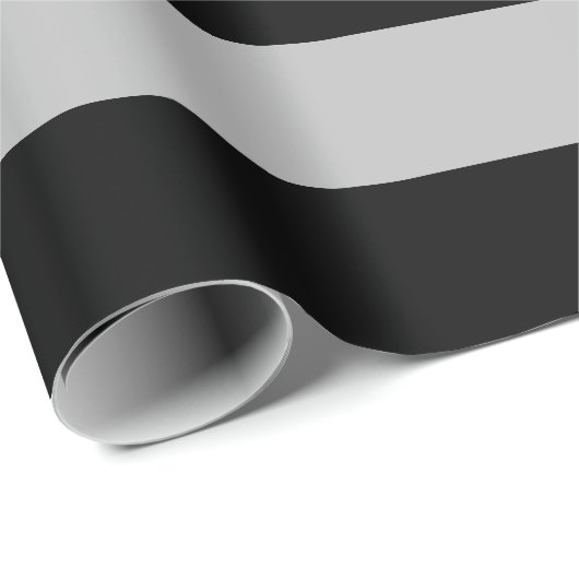 Extra großes, schwarzes und graues Streifenpapier Geschenkpapier (Rolleneckpunkt)