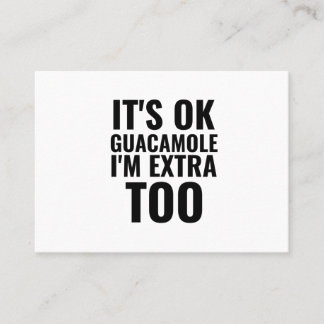 Extra Guacamole lustige Avocado vegan Visitenkarte