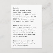 Extra Info Details Stilvolle moderne Individuelle RSVP Karte (Rückseite)