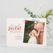 Extra Joyful Coral Pregnancy Ankündigung Foto (Stehend Vorderseite)