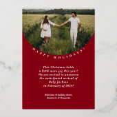 Extra Joyful Pregnancy Ankündigung Weihnachtskarte (Rückseite)