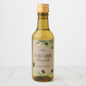 Extra Jungfrau Olivenöl Flasche Rustikales Etikett (Vorderseite)