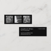 Extra kleine 3 Foto oder Logo Schwarz Modernster C Mini Visitenkarte (Vorne/Hinten)