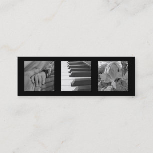 Extra kleine 3 Foto oder Logo Schwarz Modernster C Mini Visitenkarte
