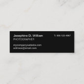 Extra kleine 3 Foto oder Logo Schwarz Modernster C Mini Visitenkarte (Rückseite)