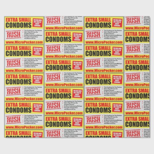 EXTRA KLEINE KONDOME GESCHENKPAPIER (Flach)