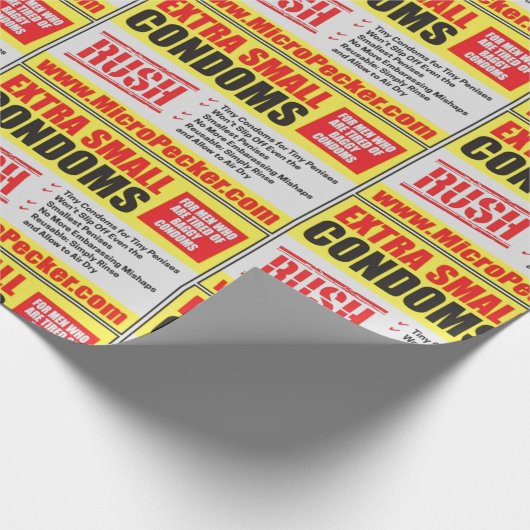EXTRA KLEINE KONDOME GESCHENKPAPIER (Ecke)