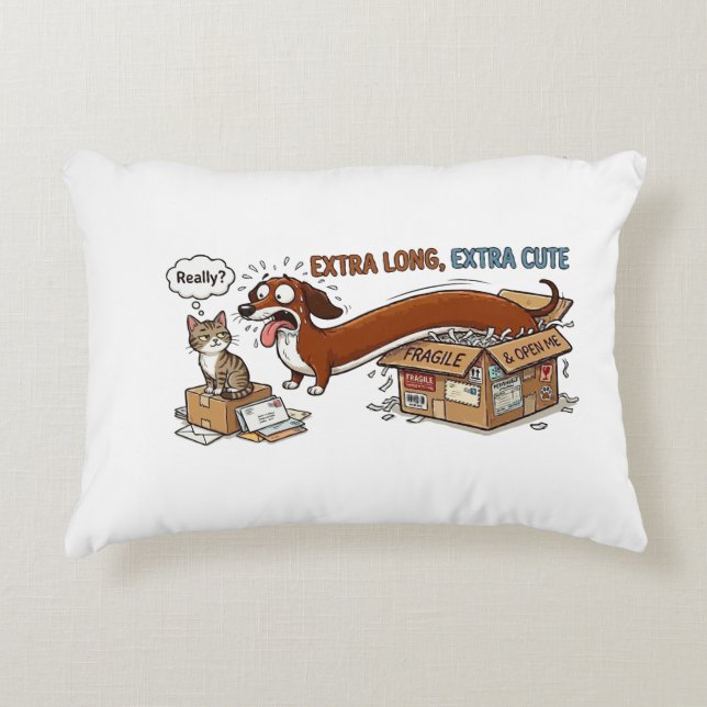 Extra langer extra süßer Dachshund Dekokissen (Vorderseite)