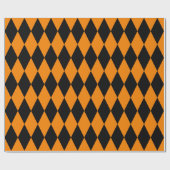 Extra Large Black and Orange Harlequin Geschenkpapier (Flach)