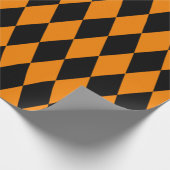 Extra Large Black and Orange Harlequin Geschenkpapier (Ecke)