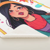 Extra Large Cozy Sherpa Blanket – Autumn Girl Art  Sherpadecke (3/4)