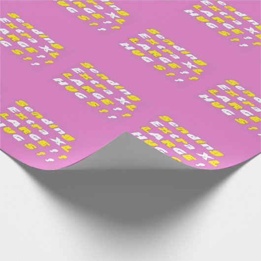 Extra Large Hugs Design rosa-gelbe Grafik Geschenkpapier (Ecke)