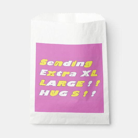 Extra Large Hugs Design rosa-gelbe Grafik Geschenktütchen (Vorderseite)