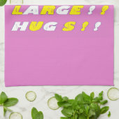 Extra Large Hugs Design rosa-gelbe Grafik Geschirrtuch (Gefaltet)