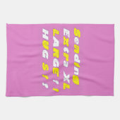 Extra Large Hugs Design rosa-gelbe Grafik Geschirrtuch (Horizontal)