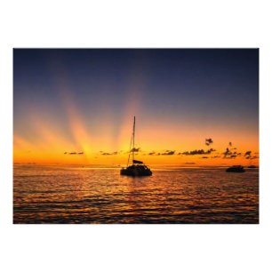 Extra Large Karibik-Sonnenuntergang-Segelboot-Foto Fotodruck