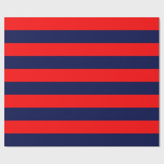 Extra Large Navy Blue und Red Strips Geschenkpapier (Flach)