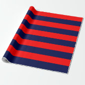 Extra Large Navy Blue und Red Strips Geschenkpapier (Ungerollt)