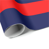 Extra Large Navy Blue und Red Strips Geschenkpapier (Rolleneckpunkt)
