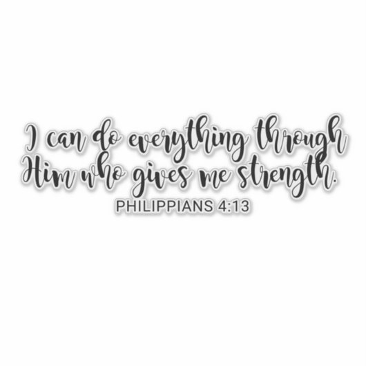 Extra Large PHILIPPIANS 4:13 Aufkleber (Vorderseite)