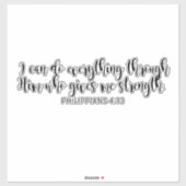 Extra Large PHILIPPIANS 4:13 Aufkleber (Blatt)