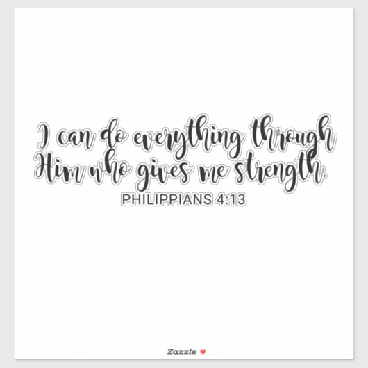 Extra Large PHILIPPIANS 4:13 Aufkleber (Blatt)