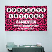 Extra Large Pink Leopard Print 2024 Abschluss Banner (Messe)