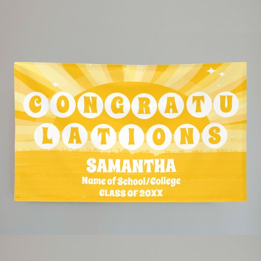 Extra Large Retro Sunshine 2025 Abschluss Banner