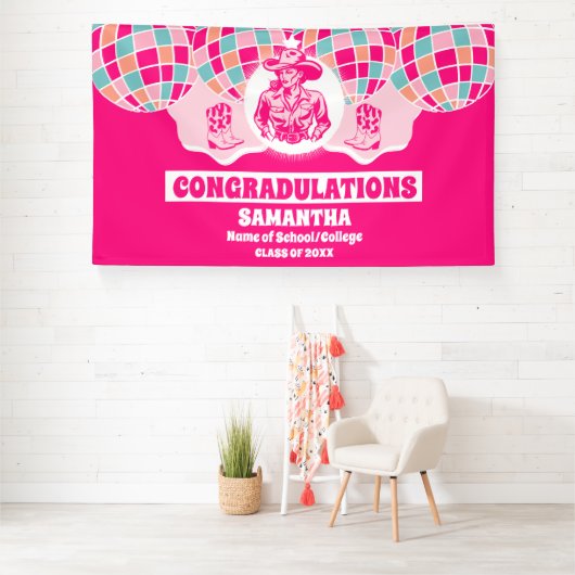 Extra Large Space Cowgirl 2024 Abschluss Banner (Insitu)