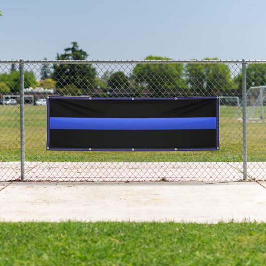 Extra Large Star Trimmer Thin Blue Line Banner (Insitu)