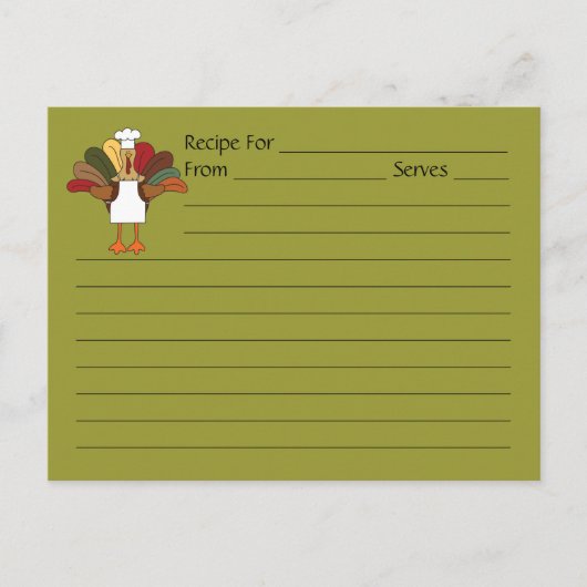 Extra Large Tucker Türkei Koch Rezept Card Postkarte (Vorderseite)