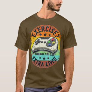 Extra Leben Lustiger Videospiel-Controller Retro J T-Shirt