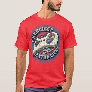 Extra Leben Lustiger Videospiel-Controller Retro J T-Shirt