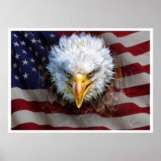 Extra Lg. Leistungsstarkes US-Adler-Flag-Poster Poster (Vorne)