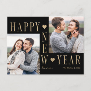 Extra Liebe Moderne Happy New Year Foto Postkarte