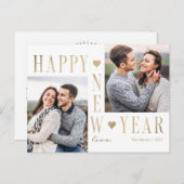 Extra Liebe Moderne Happy New Year Foto Postkarte (Vorne/Hinten)