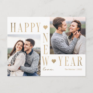 Extra Liebe Moderne Happy New Year Foto Postkarte
