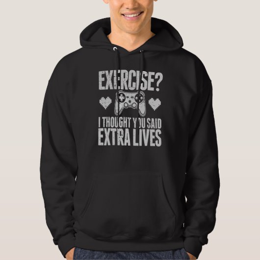 Extra Live Video Game Controller Retro Gamer Boy Hoodie (Vorderseite)