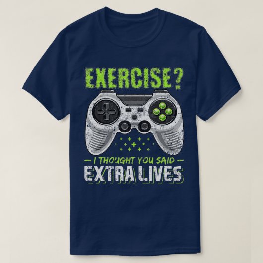 Extra Lives Funny Video Game Controller Retro Boy T-Shirt (Design vorne)