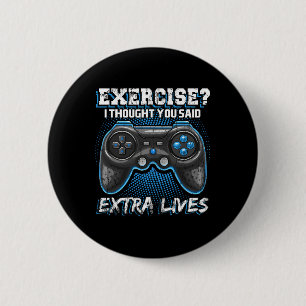 Extra Lives Funny Video Game Controller Retro Game Button