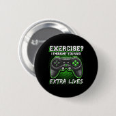 Extra Lives Funny Video Game Controller Retro Game Button (Vorne & Hinten)