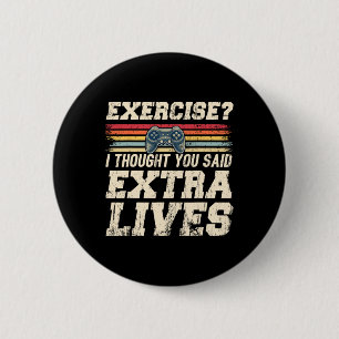 Extra Lives Funny Video Game Controller Retro Game Button