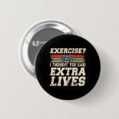 Extra Lives Funny Video Game Controller Retro Game Button (Vorne & Hinten)
