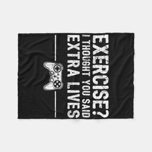 Extra Lives Funny Video Game Controller Retro Game Fleecedecke (Vorderseite (Horizontal))