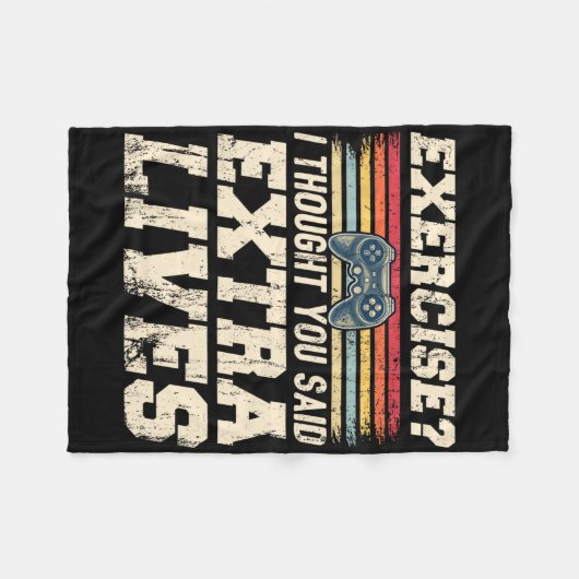 Extra Lives Funny Video Game Controller Retro Game Fleecedecke (Vorderseite (Horizontal))