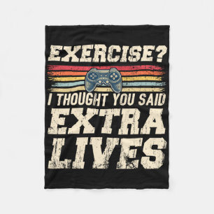 Extra Lives Funny Video Game Controller Retro Game Fleecedecke