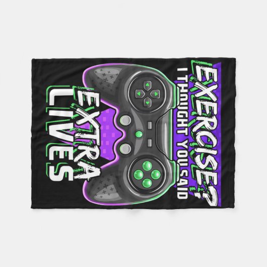 Extra Lives Funny Video Game Controller Retro Game Fleecedecke (Vorderseite (Horizontal))